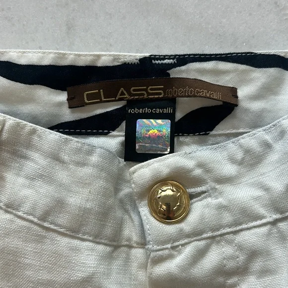 Class Roberto Cavalli Men’s Linen Shorts US Size 32 - Picture 3 of 9